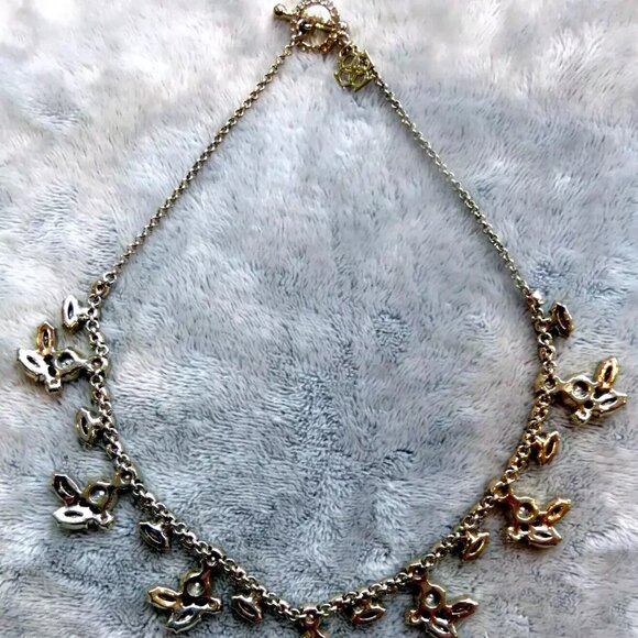 Vtg Goldtone Crystal Jeweled Choker Statement Necklace Rhinestone Toggle Closure - Picture 15 of 16